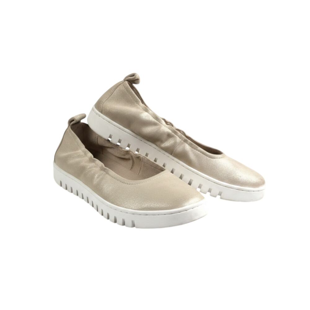 VIONIC Uptown Ballet Slip-On Shoe Flat Sz 8.5W Soft Gold Timeless All Day Travel
